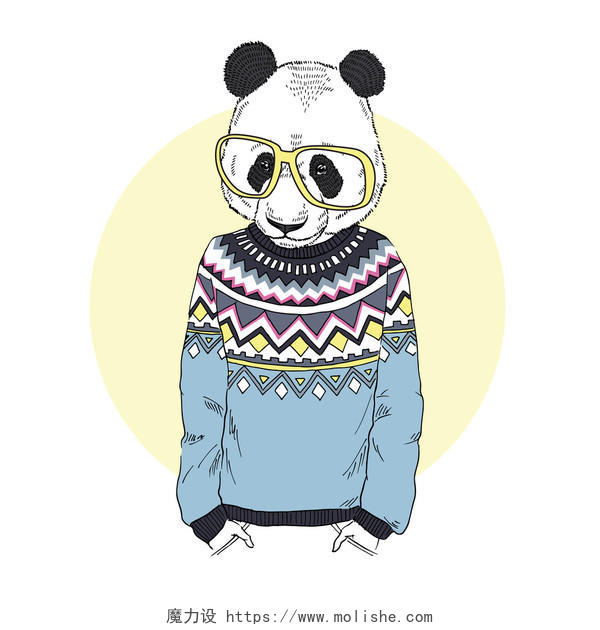 熊猫男孩艺术插图